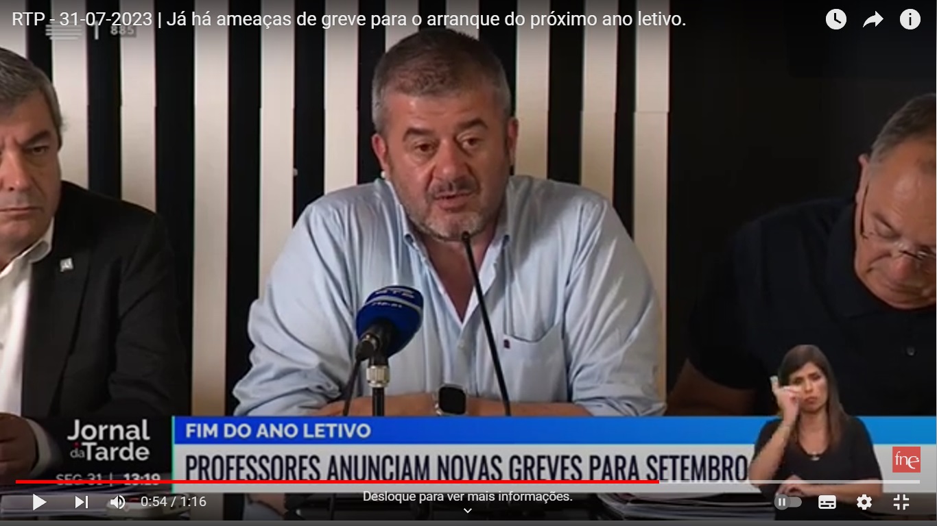 RTP – 31-07-2023 | Já há ameaças de greves – Declaração de Pedro Barreiros